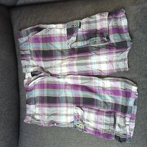 Carbon Purple Plaid Shorts Size 32